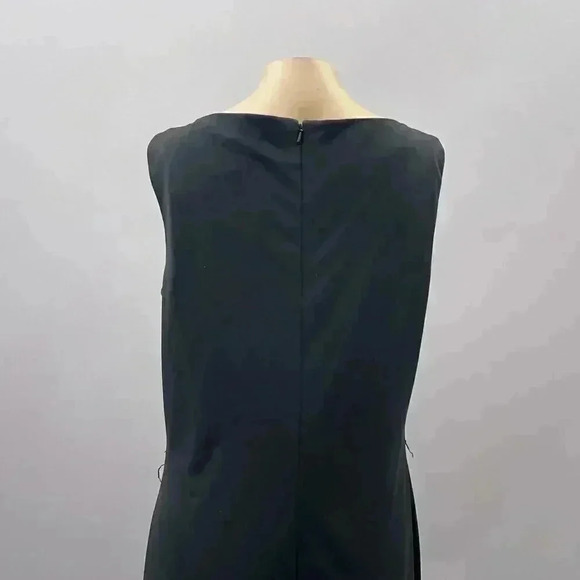 Vintage Sheath Slip Midi Dress Size 8 Black Goth Minimalist Sleeveless Y2K - Picture 10 of 11